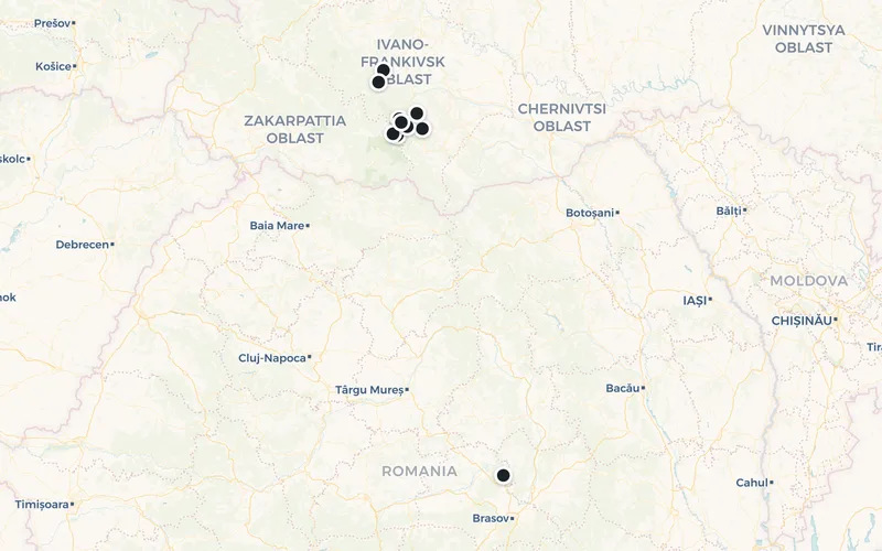 Тури напрямку на карті