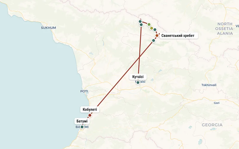 Карта маршруту туру