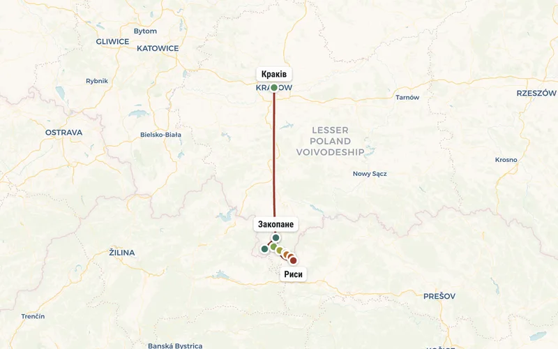 Карта маршруту туру