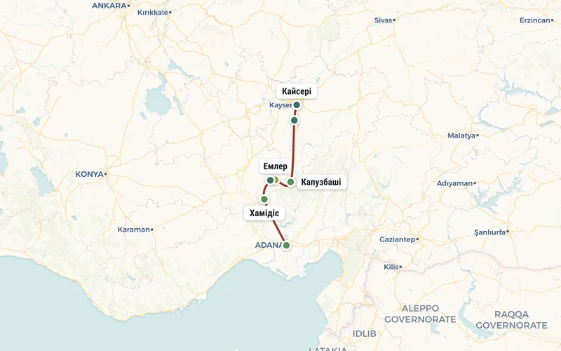 Карта маршруту туру