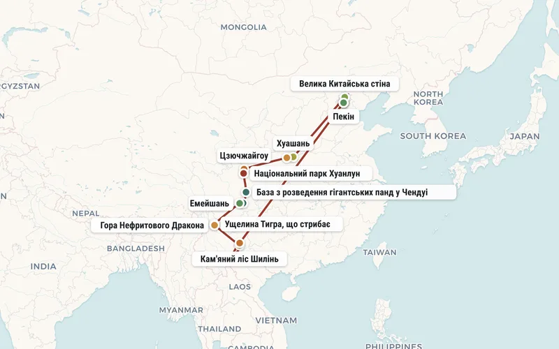 Карта маршруту туру